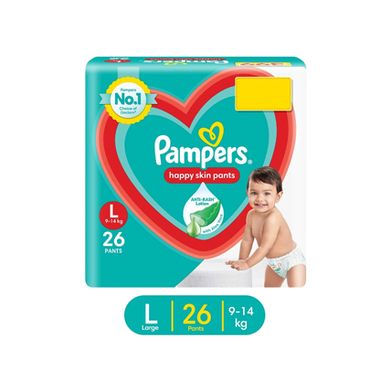 Pampers Baby Diapers Pants Happy Skin Large 9 To 14 Kg